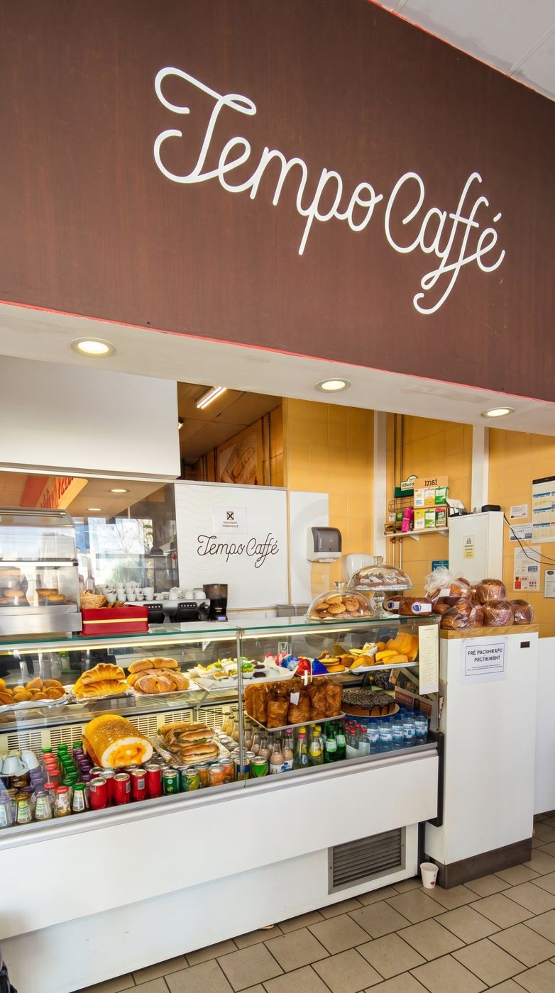 Balcão da cafetaria Tempo Café